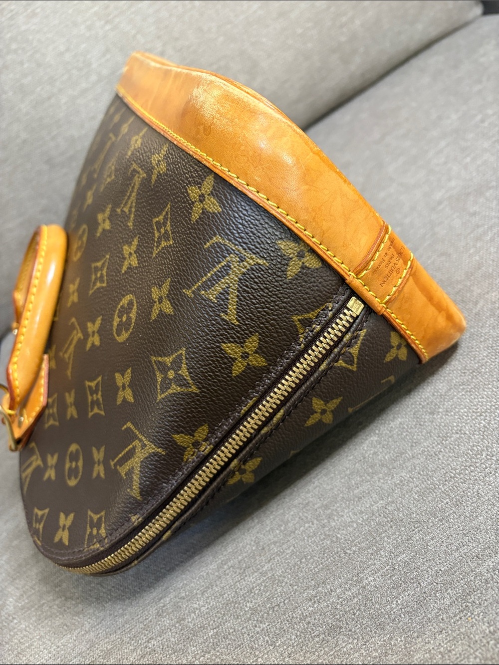 Louis Vuitton Alma Monogram Canvas Satchel Bag with COA - Picture 9 of 16
